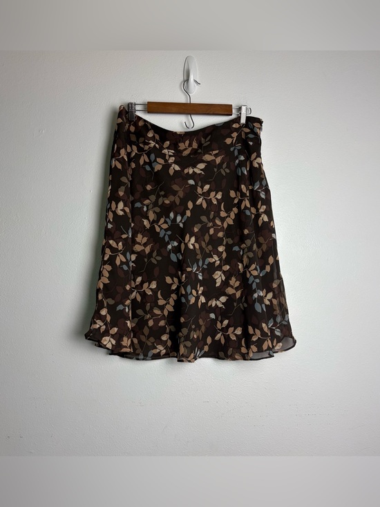 Daisy Fuentes Dresses & Skirts - Daisy Fuentes Women's Dark Floral Midi Skirt Whimsi Flowy Black/Tan Size 12